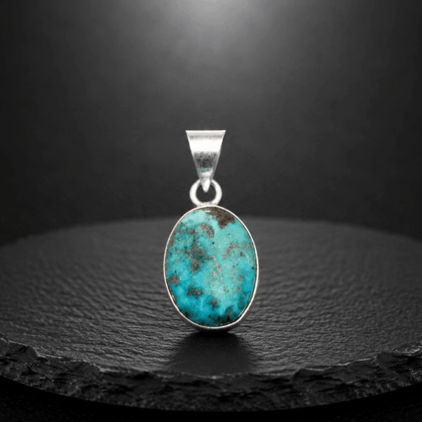 Natural Firoza Stone Pendant – Premium Turquoise Gemstone Pendant for Luck & Protection