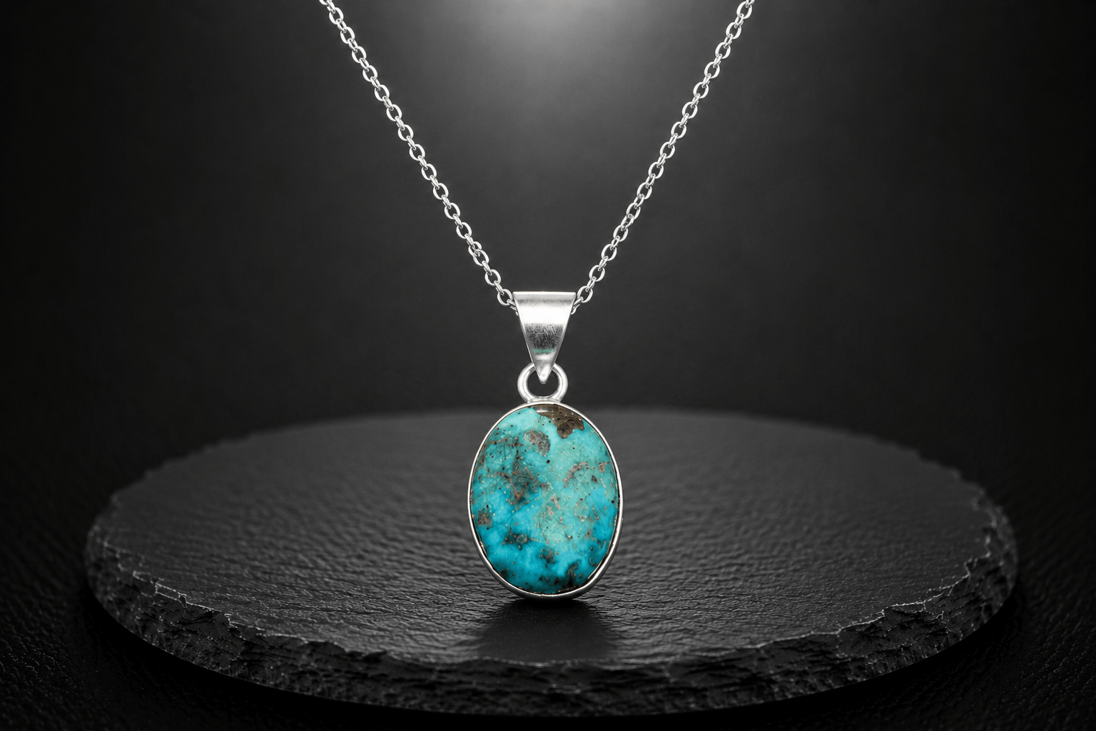 Natural Firoza Stone Pendant – Premium Turquoise Gemstone Pendant for Luck & Protection - Image 3