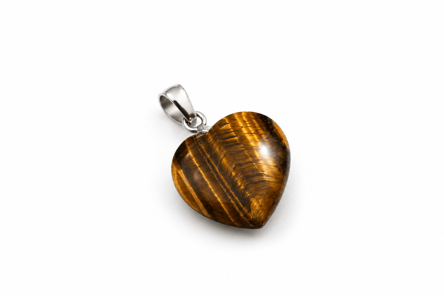 Natural Tiger Eye Heart Shape Pendant – Gemstone of Courage, Confidence & Protection - Image 4