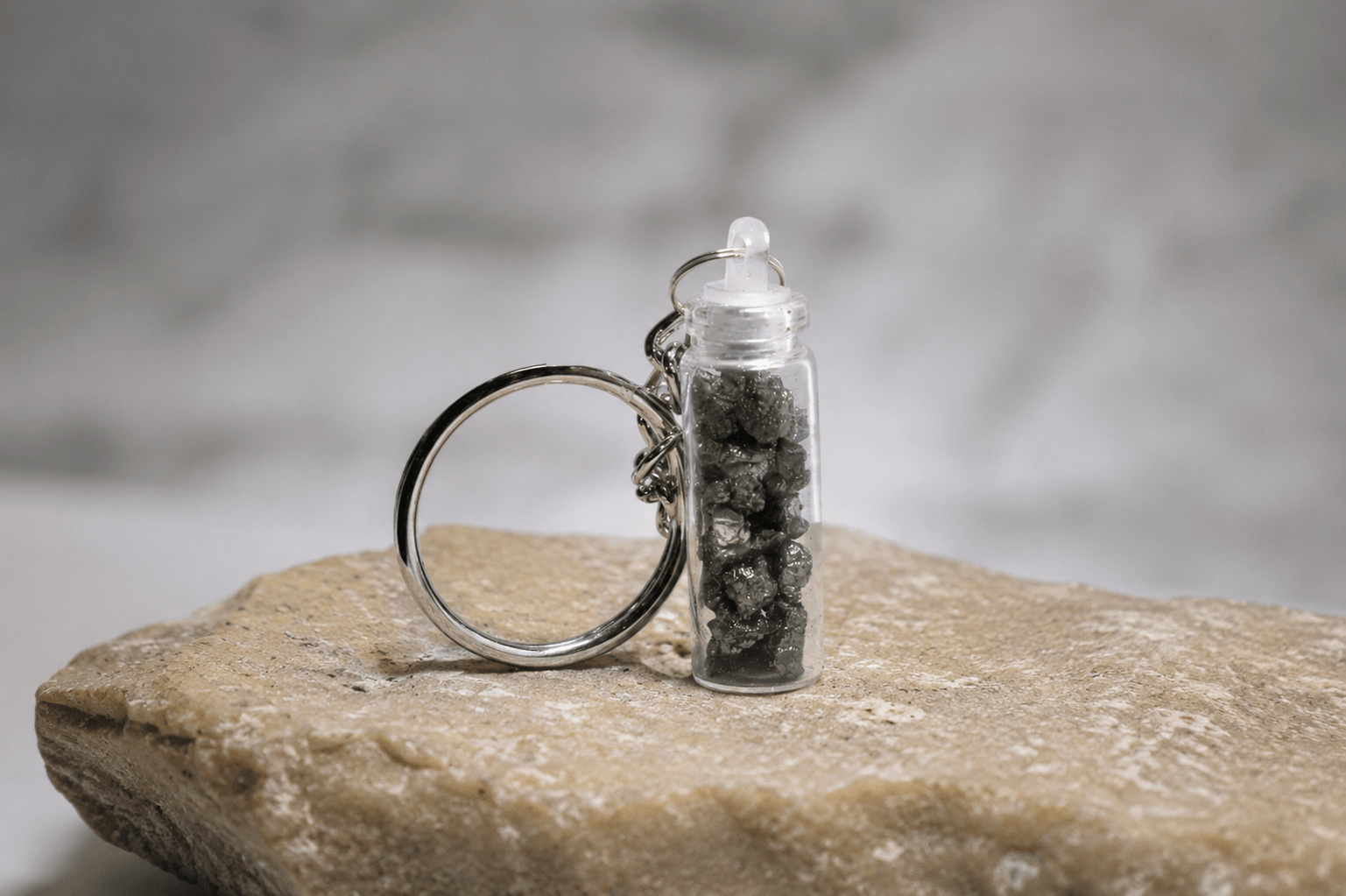 Pyrite Stone Bottle Keychain – Abundance, Confidence & Positive Energy