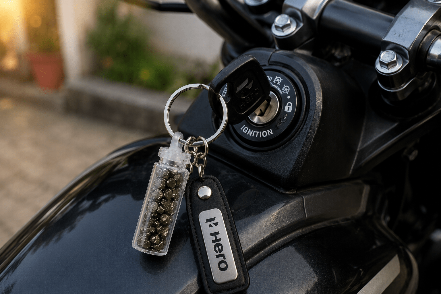 Pyrite Stone Bottle Keychain – Abundance, Confidence & Positive Energy - Image 9
