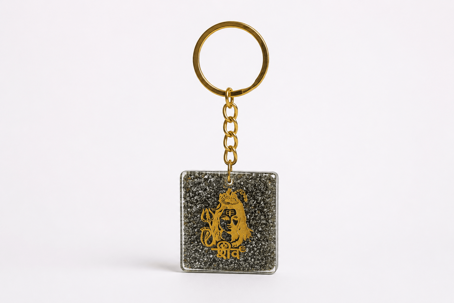 Pyrite Stone Shiva Keychain – Symbol of Abundance, Confidence & Positive Energy - Image 3