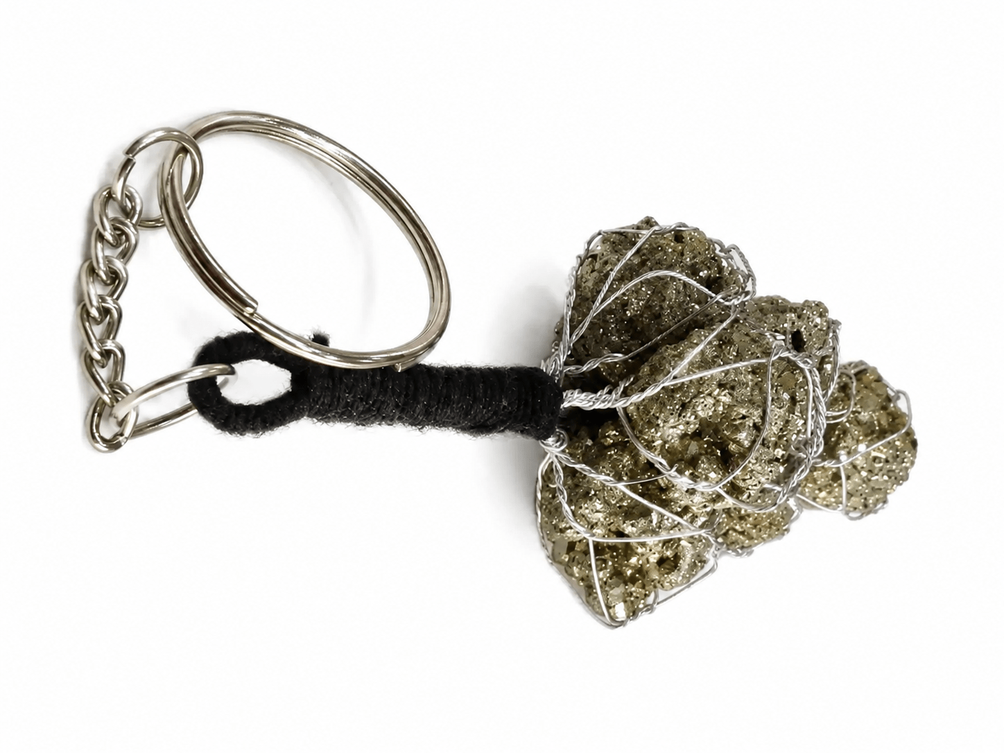 Natural Raw Pyrite Keychain – Symbol of Wealth, Confidence & Protection - Image 2