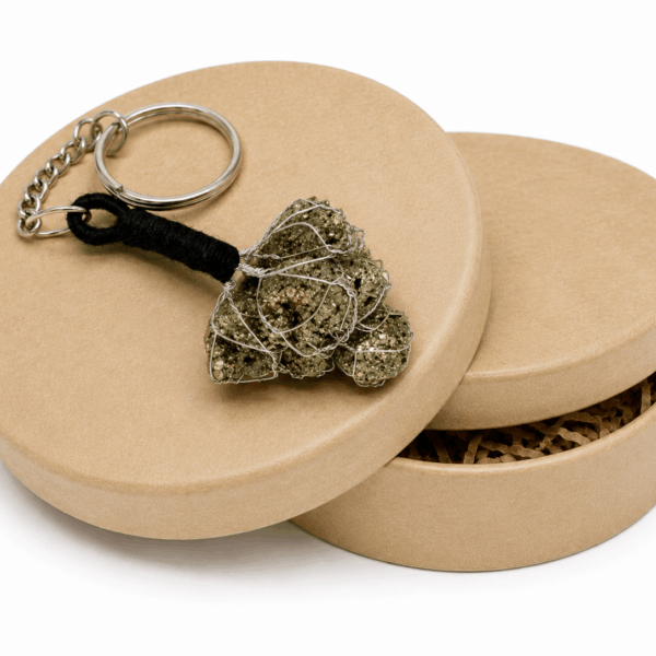 Natural Raw Pyrite Keychain – Symbol of Wealth, Confidence & Protection