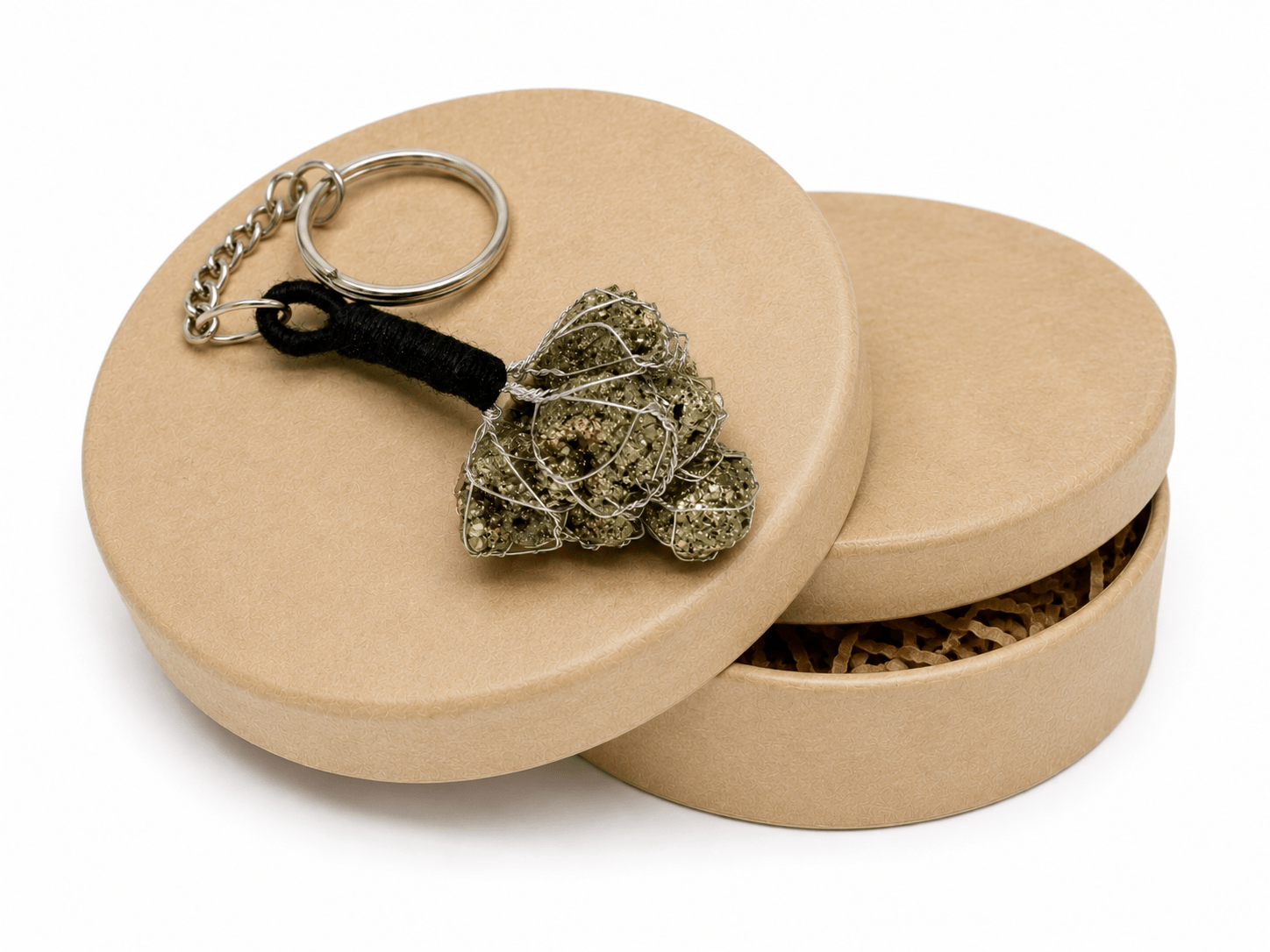 Natural Raw Pyrite Keychain – Symbol of Wealth, Confidence & Protection