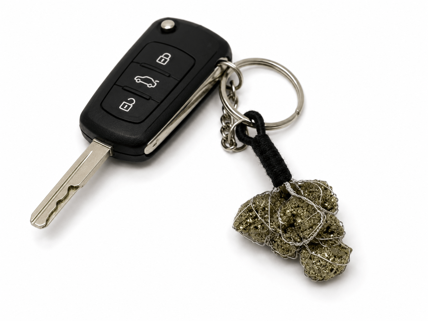 Natural Raw Pyrite Keychain – Symbol of Wealth, Confidence & Protection - Image 6