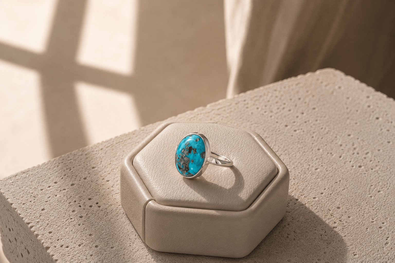 Natural Firoza Stone Ring – Premium Turquoise Gemstone of Protection & Luck