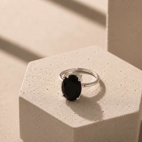 Black Hakik Stone Ring – Protection, Strength & Positive Energy