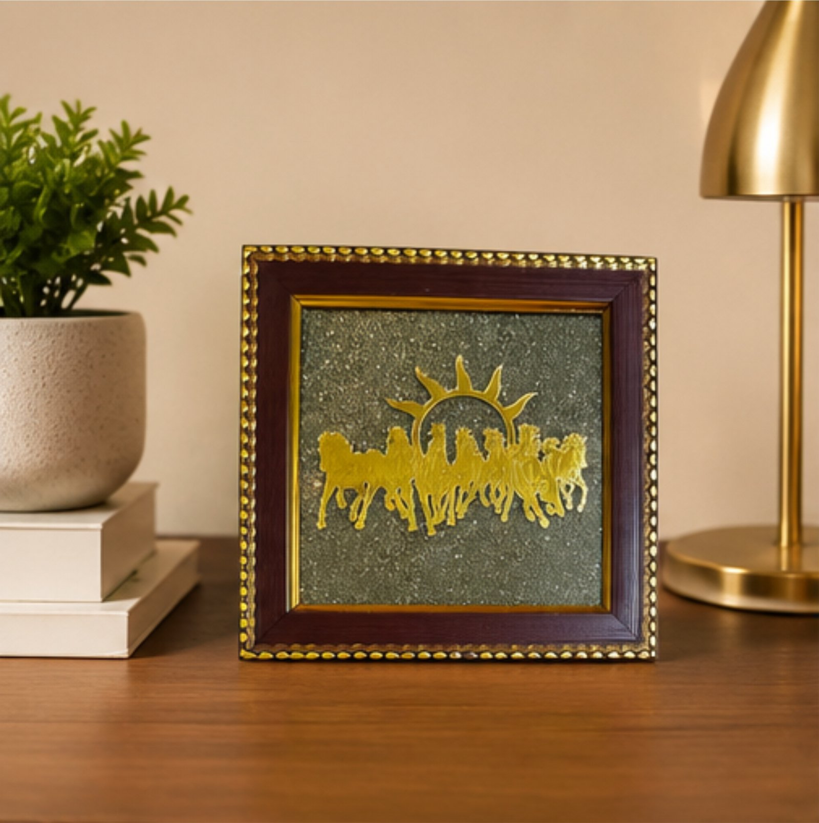 The Ultimate Stone of Abundance: Raw Pyrite Decor Frame (19x19cm)