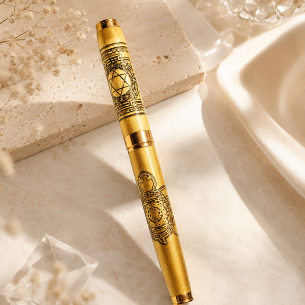 Sacred Yantra Brass Energy Wand PEN – Spiritual Protection & Positive Vibes