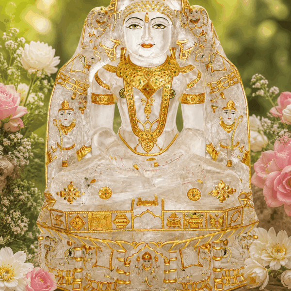 Clear Quartz Jain Statue