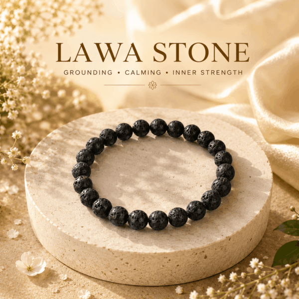 Natural Lava Stone Bracelet – Grounding Energy & Inner Strength