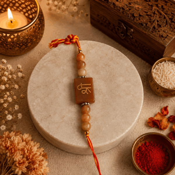 Red Aventurine Stone Rakhi