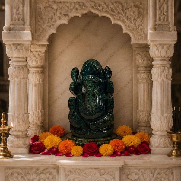 Green Aventurine Ganesh Murti – Luck, Growth & Prosperity