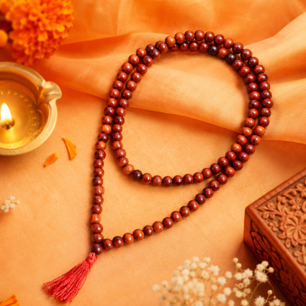 Red Sandalwood Mala: Awaken Energy, Strength, and Divine Protection