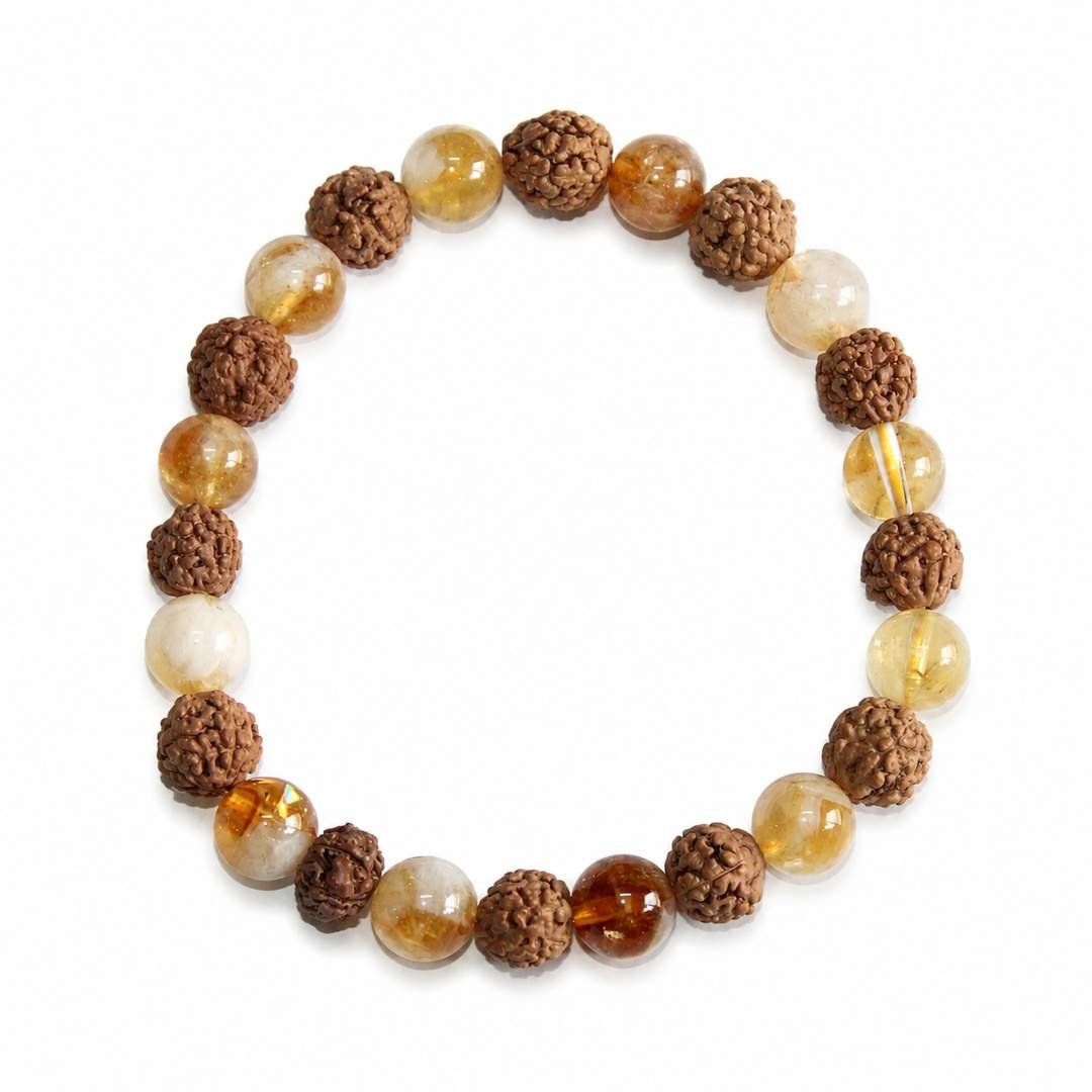 Rudraksha & Clear Quartz Energy Bracelet – Protection, Clarity and Spiritual Balance - Image 4