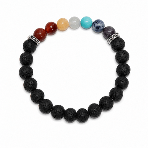 Lava Stone Seven Chakra Bracelet – Grounding, Balance & Positive Energy - Image 4