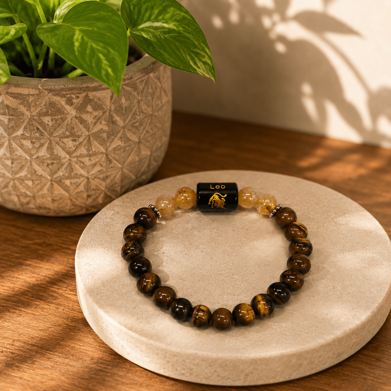 Leo Zodiac Bracelet – Tiger Eye & Citrine - Image 3