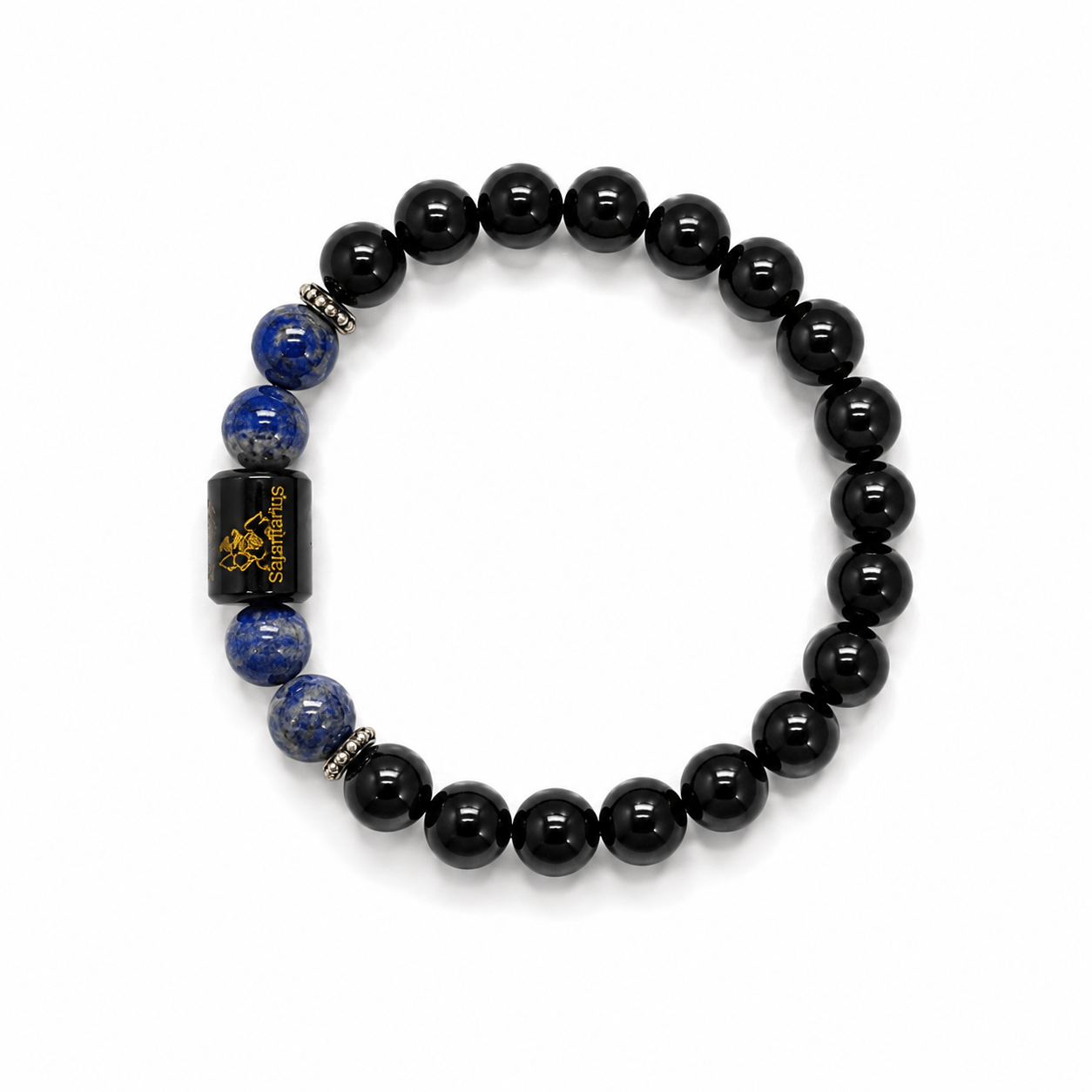 Sagittarius Zodiac Bracelet – Black Onyx & Lapis Lazuli - Image 2