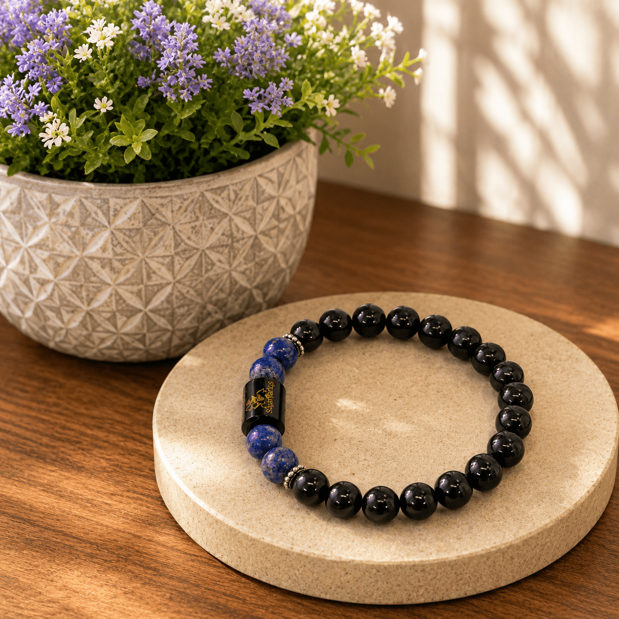 Sagittarius Zodiac Bracelet – Black Onyx & Lapis Lazuli - Image 4