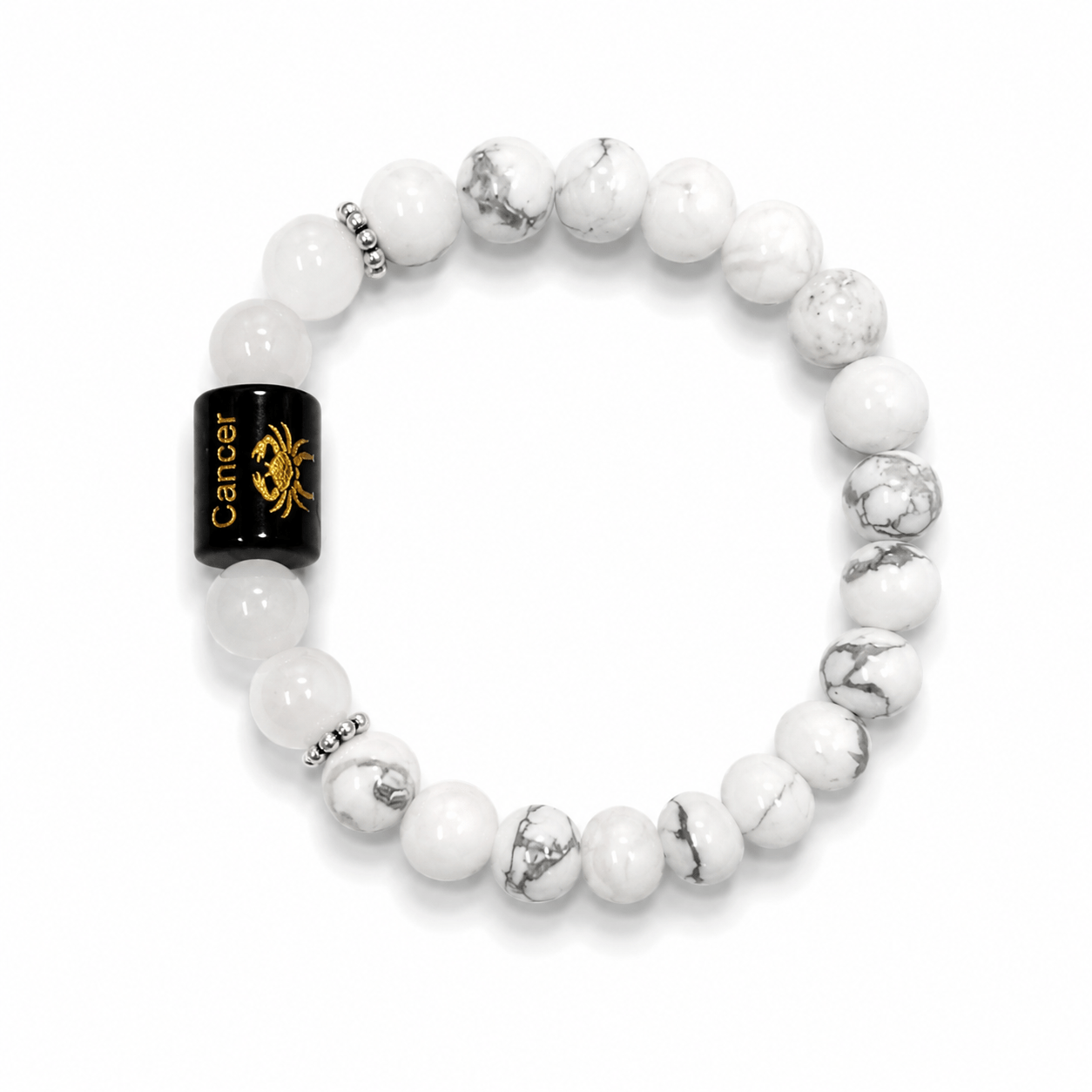 Cancer Zodiac Bracelet – White Howlite & Moonstone - Image 2