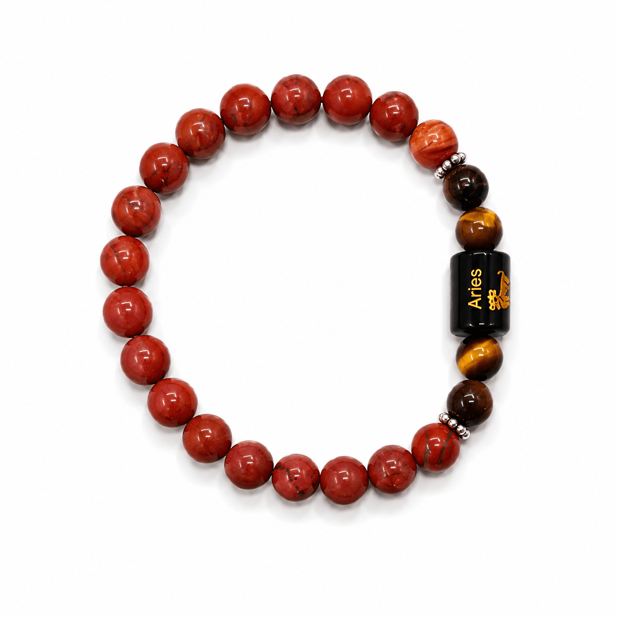 Aries Zodiac Energy Bracelet – Red Jasper & Tiger Eye - Image 4
