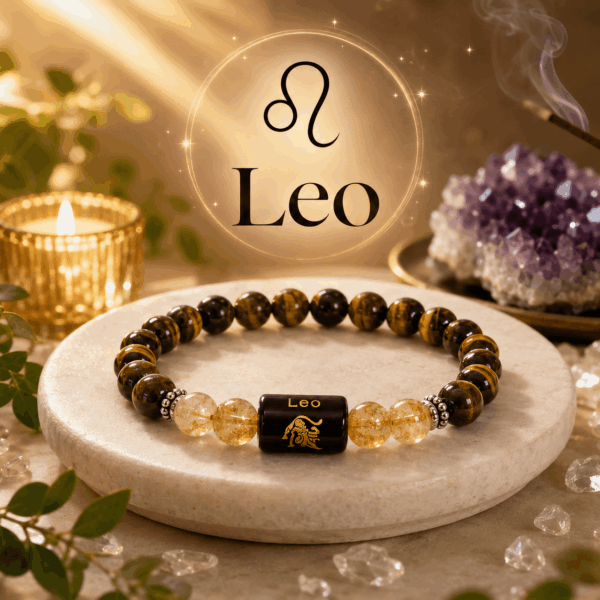 Leo Zodiac Bracelet – Tiger Eye & Citrine