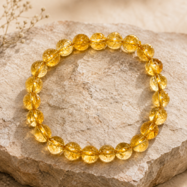 Genuine Yellow Citrine Stone Bracelet | Sunshine Energy for Wealth & Confidence