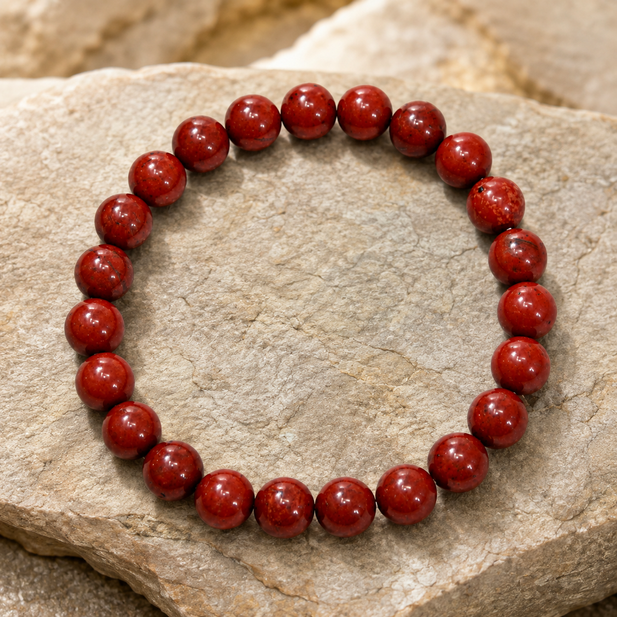 Natural Red Jasper Bracelet | Grounding Energy, Endurance & Protection