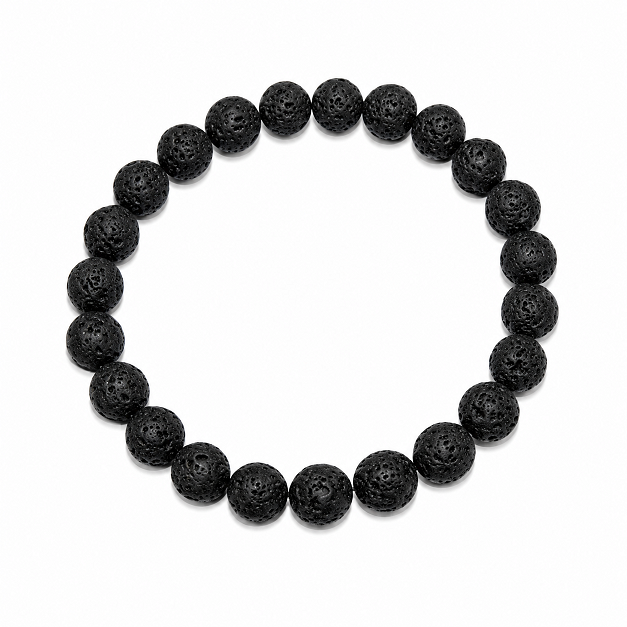 Natural Black Lava Rock Bracelet | Grounding Energy, Strength & Essential Oil Diffuser - Image 2