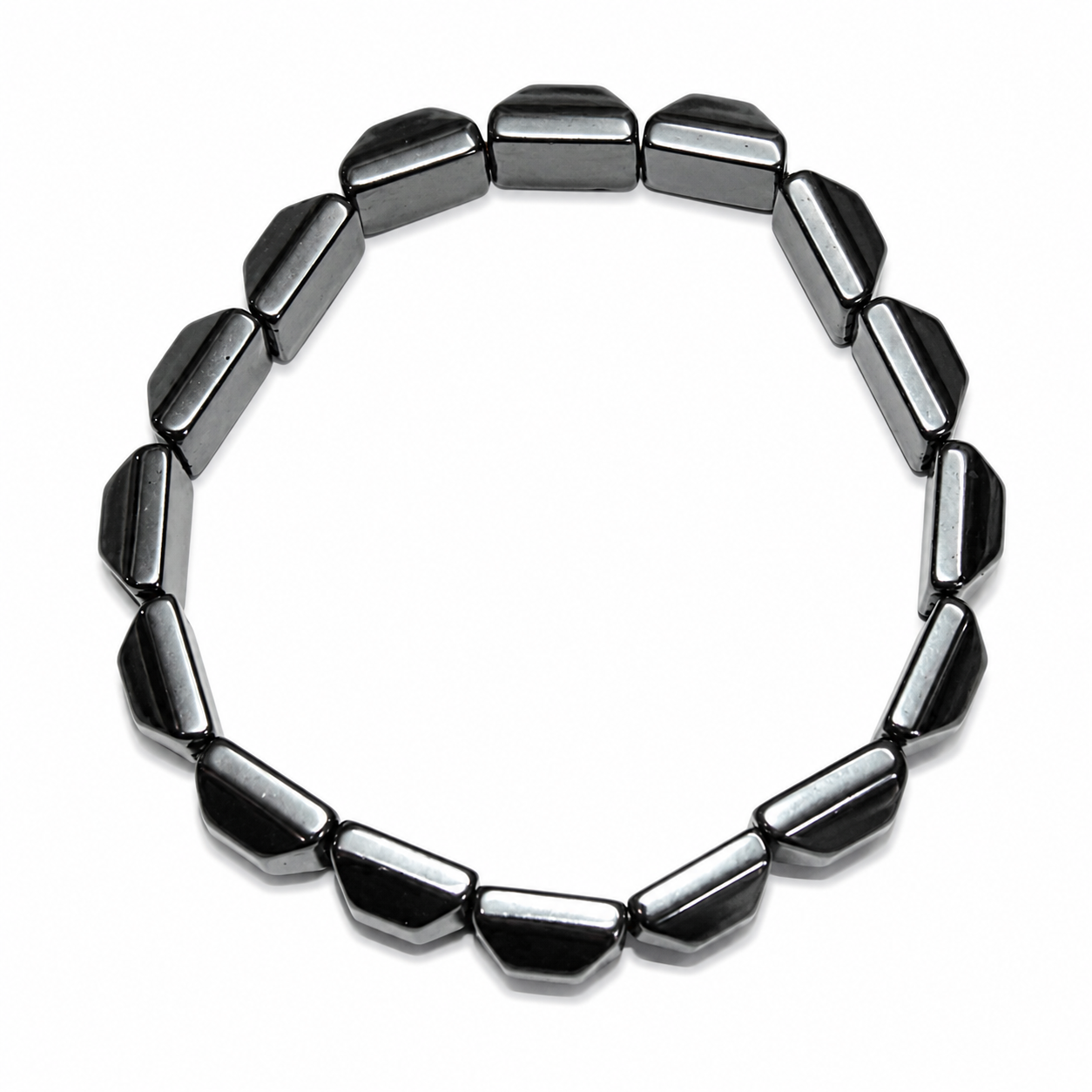Magnetic Hematite Geometric Bar Bracelet | Grounding Energy, Balance & Pain Relief Therapy - Image 3