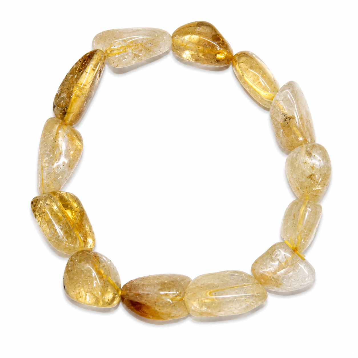 Natural Yellow Citrine Tumbled Stone Stretch Bracelet | Abundance & Positive Energy - Image 2