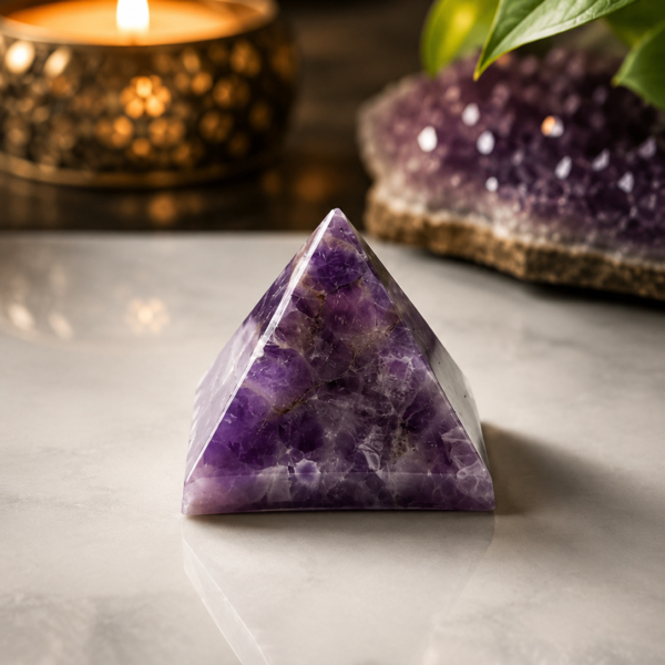 ransform Your Energy: Natural Amethyst Pyramid for Stress Relief, Deep Sleep & Clarity
