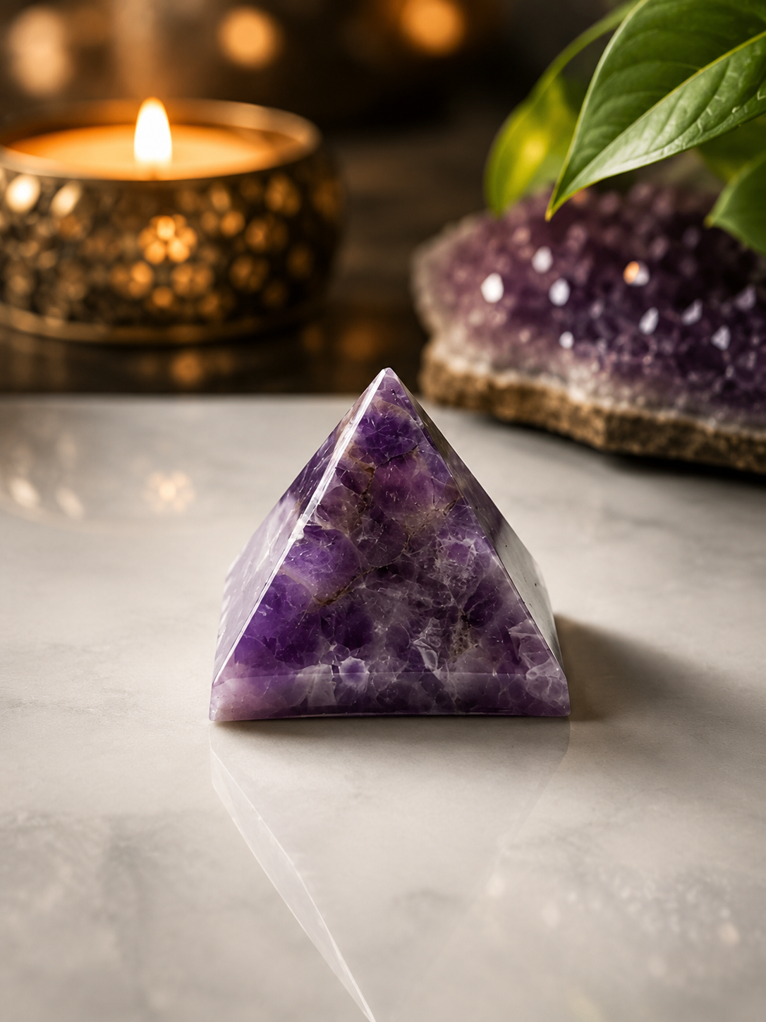 ransform Your Energy: Natural Amethyst Pyramid for Stress Relief, Deep Sleep & Clarity