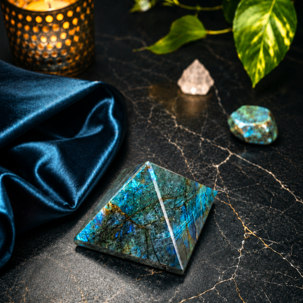 Natural Labradorite Crystal Pyramid – The Stone of Magic, Transformation & Aura Protection