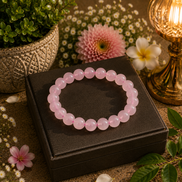 Natural Rose Quartz Beaded Bracelet | Universal Love, Harmony & Emotional Healing